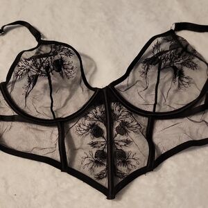 Thistle And Spire Black Sheer Lace Bra